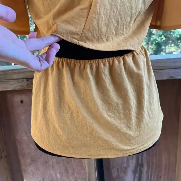 Ann Taylor Women's Mustard Yellow Peplum Waist Top Size S - Picture 7 of 10